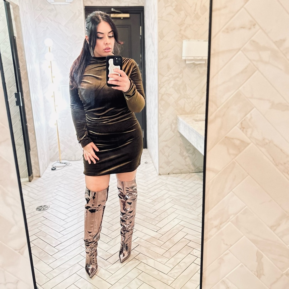INC Pewter thigh high boots- AMAZING
